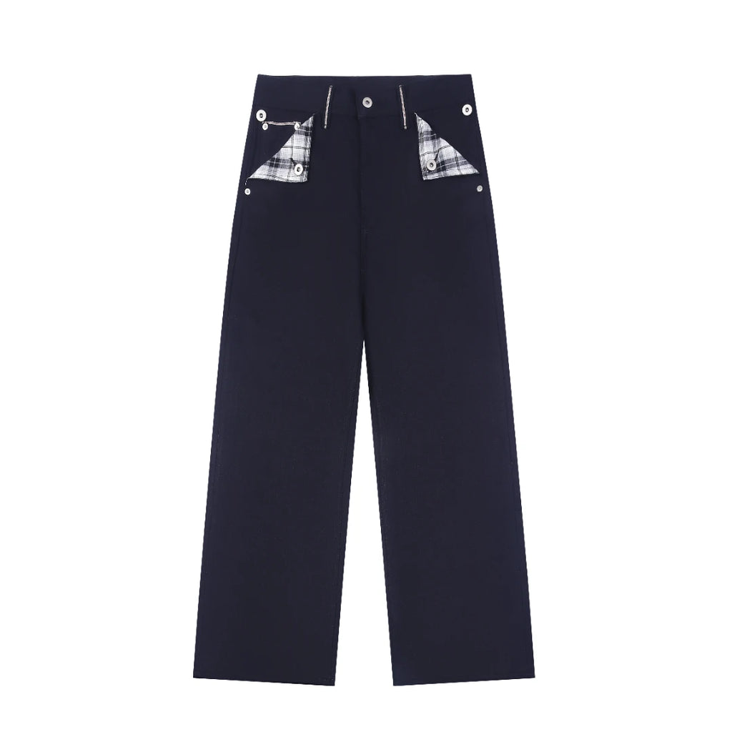 Fyredwrld Plaid fabric selvedge jeans