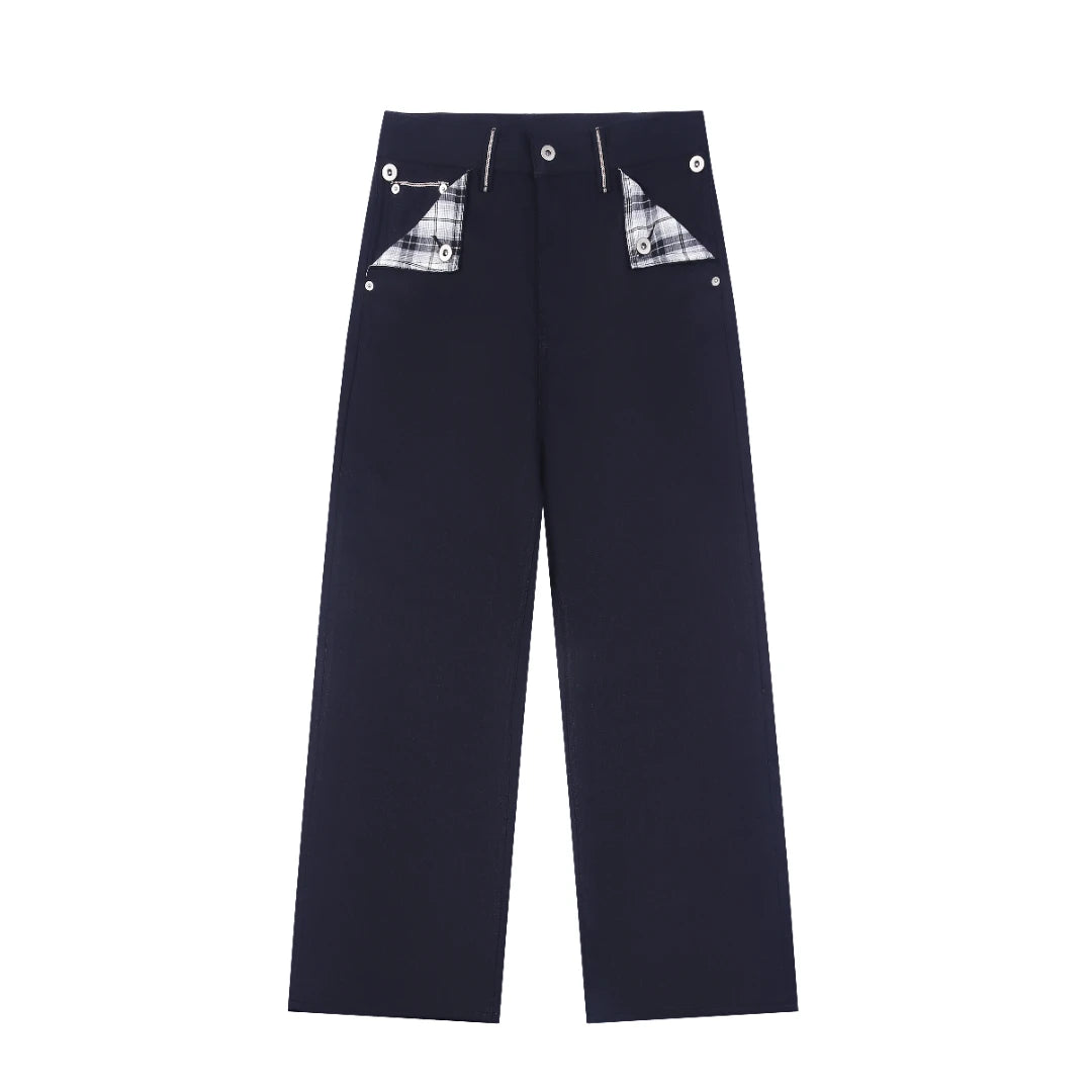 Fyredwrld Plaid fabric selvedge jeans